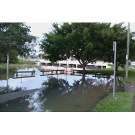 Norman Creek at Logan Road Bridge during the Flood of 2011