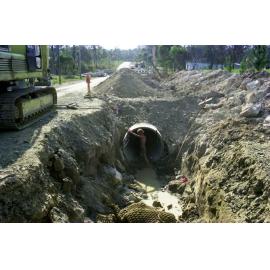 Drainage being laid in Waterford Road - Ellen Grove