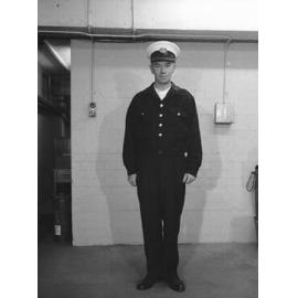 Tram Conductor Wearing New Uniform 1961