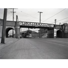 Tram Passing Under Buranda Railway Bridge - Logan Road - 1949