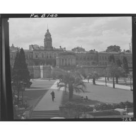 Anzac Square with Central Station - 1950