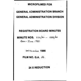 Registration Board Minutes - April/June 1980 - 836/80-1888/80