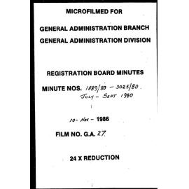 Registration Board Minutes - July/September 1980 - 1889/80-3025/80