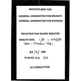 Registration Board Minutes - January/March 1981 - 1/81-1032/81