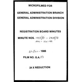 Registration Board Minutes - April/June 1981 - 1033/81-2406/81