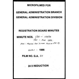 Registration Board Minutes - January/March 1982 - 1/82-1120/82