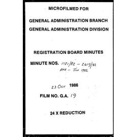 Registration Board Minutes - April/June 1982 - 1121/82-2419/82
