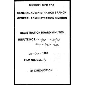 Registration Board Minutes - July/September 1982 - 2420/82-3601/82