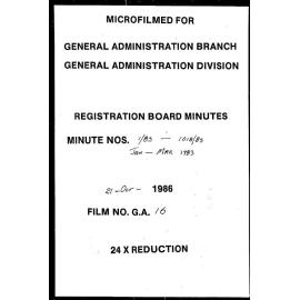 Registration Board Minutes - January/March 1983 - 1/83-1018/83