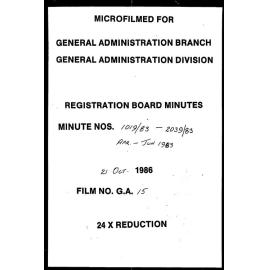 Registration Board Minutes - April/June 1983 - 1019/83-2039/83