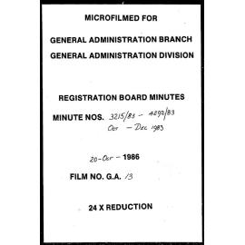 Registration Board Minutes - October/December 1983 - 3215/83-4292/83