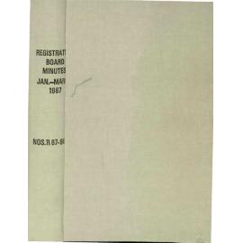 Registration Board Minutes - January/March 1987