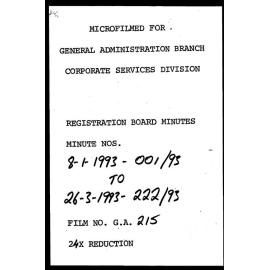 Registration Board Minutes - January/March 1993 - 1/93-222/93