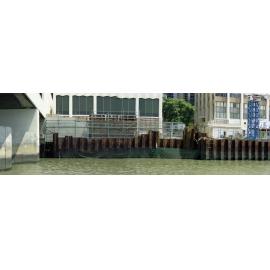 Panoramic View of Buildings along Brisbane Riverbank for bikeway- City to New Farm.
