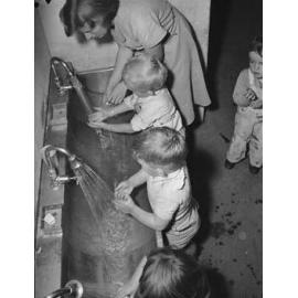 Children Washing Hands - Kindercraft Civic Nursery - City Hall 1950