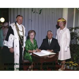 Mayor Dale E. of Brisbane California Signing Visitors Book - City Hall - 1967