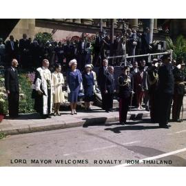 Lord Mayor Clem Jones Welcomes the King and Queen of Thailand - 1962