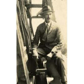 Town Clerk F W G Annand Inspecting City Hall Construction - 1928