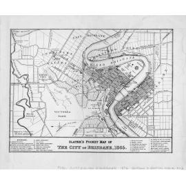 Slater's Pocket Map of Brisbane - 1865