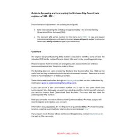 Guide to Accessing and interpreting the Brisbane City Council rate register entries