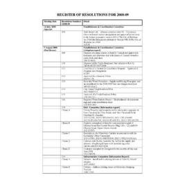 Council Minutes and Proceedings, July 2008- June 2009