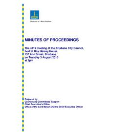 Council Minutes and Proceedings, July 2010 - June 2011