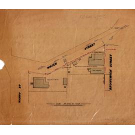 House footprints on corner of Warry, Water and Brunswick Street, Fortitude Valley