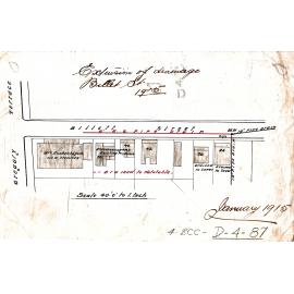 Exclusion of drainage, Billet Street, now demolished - site of St Josephs College, Spring Hill - 1915