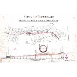 Proposed 4ft brick and concrete sewer, Herston - 1919