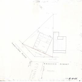 Floorplan of shop on corner of Hamilton Place, Brookes Street, and O'Connell Terrace, Bowen Hills