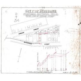Proposed sectional drain north side  of Garrick Terrace, Herston