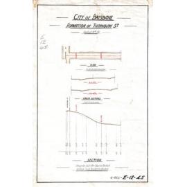 Plan showing sections Thornton Street to ferry landing and police lock up, Kangaroo Point