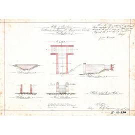 Entrance in Main Street, Kangaroo Point, hand coloured plan of gate and fence by Thomas Kirk, City Engineer 1886 