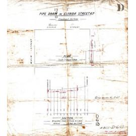 Pipe drain in Elfrida [now Elliot Street], Kangaroo Point - 1888