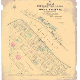 Hams Map of South Brisbane 1864