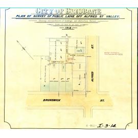 Plan of public lane off Alfred Street, Fortitude Valley - 1914