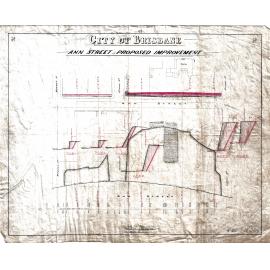 Ann Street retaining wall between Gotha and Gipps Street, Fortitude Valley - 1915