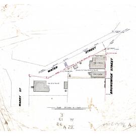 Plan of corner of Warry, Water and Brunswick Street, Fortitude Valley - 1922, 1924