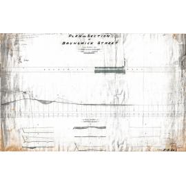 Plan and section of Brunswick Street, New Farm - 1890 