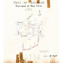 Drainage in New Farm - block bounded by Kingsholme, Browne, Hawthorne and Villiers Street - 1910
