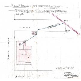 Drainage to house on corner of Moreton Street, Bowen Terrace and Amity Street, New Farm - 1902