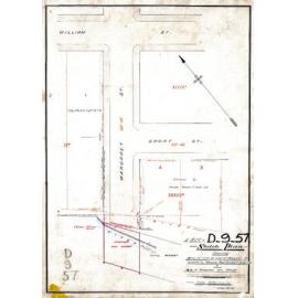 Drainage for new Wharf at end of Margaret Street, showing William Street and Short Street [now demolished], Brisbane City - 1911 