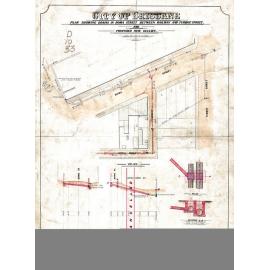 Plan showing drains in Roma Street between railway and Turbot Street and proposed new gullies, Brisbane City - 1915