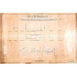 Plan showing extension of Little Roma Street into Turbot Street, Brisbane City