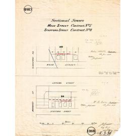 Sectional sewers - Maud Street [now Audenshaw Street] Contract No. 7 - Stafford Street Contract No. 8 - East Brisbane and Highgate Hill - 1907