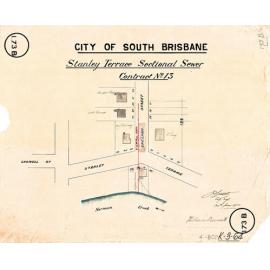 Stanley Terrace sectional sewer - Contract No. 13 - East Brisbane - 1910