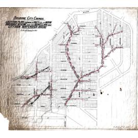 Location plan showing drainage lines and watershed for Greenslopes