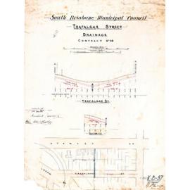Trafalgar Street drainage, showing houses on Stanley Street, South Brisbane - 1888