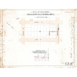 Plan and section showing pipe drain off Ernest Street, South Brisbane - 1886