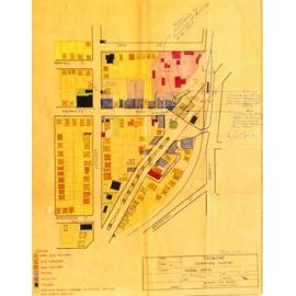Toowong Shopping Precinct layout showing Shops and Buildings 1956